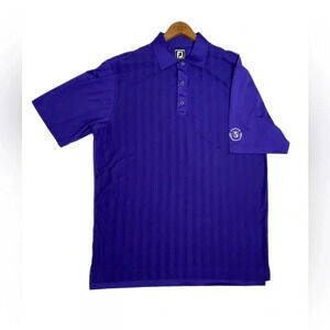 FJ FOOT JOY Polo Shirt Mens Large International Country Club Purple Golf Shirt